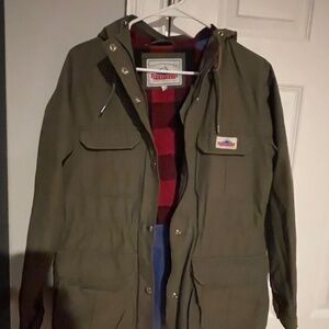 Penfield Kasson Women's Hooded Olive Green Water & Wind Resistant Parka size S